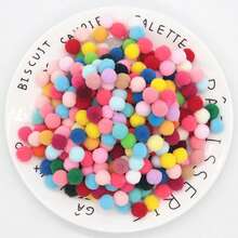 迷你绒球 10 毫米彩色绒球 1 厘米柔软毛绒球 适用于 DIY 艺术工艺品项目用品派对家居装饰 300 个（20 克） - 彩色 - 查看 25