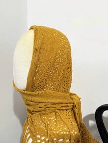 1 件男士流苏围巾，休闲面罩头饰，街头潮流朋克保暖柔软披肩百搭三角头巾，适合情侣礼物