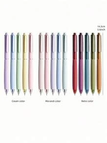 Set di 5 penne dai colori neutri Morandi, scrittura fluida, impugnatura comoda, design interessante, adatte per ufficio, scuola, progetti creativi, riunioni, prendere appunti, calligrafia, evidenziazione