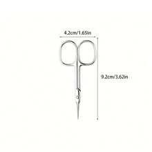 1pc Professional Stainless Steel Mini Scissors With Curved Sharp Blades And Comfortable Handle, Suitable For Home Nail And Callus Trimming