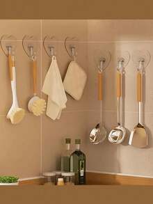 10 件心形不锈钢粘合挂钩 - 防锈，可重复使用，用于毛巾、衣服和钥匙 - 易于安装，无需钻孔 - 彩色 - 查看 8