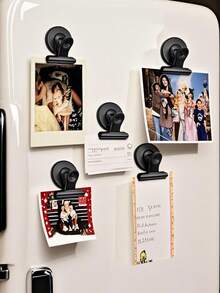 1 pieza/4 piezas/8 piezas Clips magnéticos redondos, adecuados para decorar el refrigerador, pueden sujetar fotos, notas, llaves, etc. - Multicolor - Ver 1