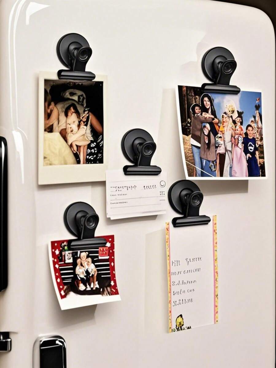 1 pieza/4 piezas/8 piezas Clips magnéticos redondos, adecuados para decorar el refrigerador, pueden sujetar fotos, notas, llaves, etc. - Multicolor - Ver 1