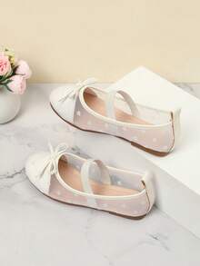 Ballerine traspiranti per ragazze, nuove scarpe da principessa estive, scarpe da ballerina piatte e dolci con perline, scarpe Hanfu per esibizioni - Bianco - Visualizzare 3