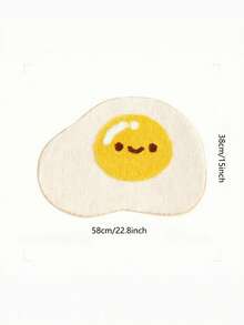 Plush Bathroom Mat In Egg Shape Cartoon Design - Soft, Non-Slip, Absorbent Polyester Material, Machine Washable - Multicolor - View 4