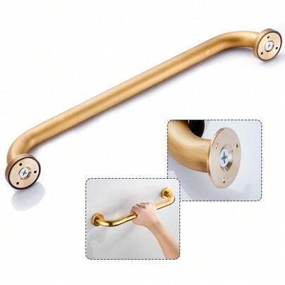 HaroldDol Haltegriff Dusche für Senioren Badewannengriff Wandgriff Duschgriff Handgriff Retro Messing Haltegriff 300 mm x 80 mm x 48 mm