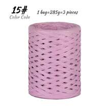 285g Raffia Yarn, Handmade DIY Knitting Bamboo Fiber Paper Yarn, Colored Bundling Ropes For Gift Box, Used For Making Summer Sun Hats, Slippers, Storage Baskets, Bags, Hanging Decorations And More. 1 Bag = 285g = 3 Pieces