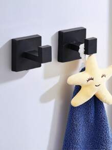 1pc Thickened Square Tube Bathroom Storage Hook, Stainless Steel Towel Ring, Toilet Paper Holder, Bathroom Hanging Rack