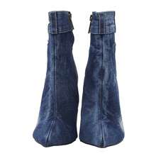 BELOVELY[JENS-1]Women's Denim High-Heeled Ankle Boots With Pointed Toes - 牛仔布 - 查看 3
