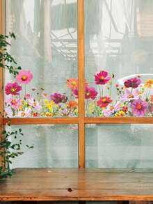 1 zestaw dekoracji domu naklejki na okna, wiosenne kolorowe wzory kwiatów i motyli statyczne naklejki na okna DIY wiosenne rośliny kwiatowe naklejki na okna, do dekoracji domu i kuchni artykuły upominkowe, naklejka winylowa do dekoracji domu, elementy dekoracji okiennych odśwież swój dom wystrój pokoju wystrój ścienny wystrój sypialni wystrój łazienki wystrój pokoju wystrój domu tapeta do salonu naklejki ścienne tapety