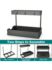 2-Tier Under Sink Organizer And Storage Sliding L-Shape Under Bathroom Kitchen Cabinet Organizers Storage Multi-Purpose Sink Organizer Storage For Bathroom Kitchen Drawer