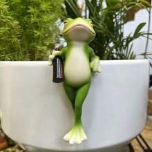 1 pièce Ornement décoratif à suspendre de grenouille de loisir, décoration de pot de fleurs, figurine ornementale, joli petit cadeau pour l'été