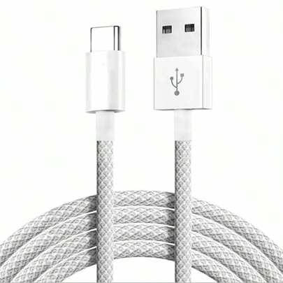 USB A To USB C Cable, Type C 60W Super Fast Charging Cord,USB C Nylon Braided Charger Cable Compatible With Apple17 16 15/Plus/Pro/Pro Max,Galaxy S25 S24 S23 S22 S21 S20