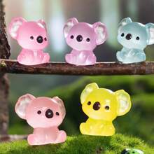 5/10/20/30pcs Luminous Mini Resin Koala Miniature Figures Tiny Koala For DIY Garden Micro Landscape Aquarium Plants Ornament Decoration Party(Random Color),Resin Animals,Koala,Mini Animals
