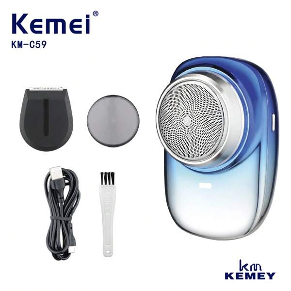 Kemei 2025 Hot! Kemei Herren Elektrischer Rasierer 2-in-1, IPX7 wasserdicht & ultra leise, USB aufladbar, Doppel-Mesh-Präzisionsrasierer, tragbarer Reiserasierer für Auto und Pflege