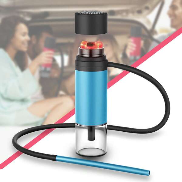 Juego de Shisha Hookah portátil, pipa de agua de manguera única de 10 pulgadas, tazones de hookah de uso múltiple, accesorios para fumar hookah, mini hookah, hookah para coche, hookah de viaje, regalo de San Valentín para niños y mujeres