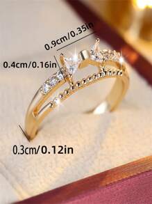 1pc Woman's Unique Fashionable Bowknot & Zirconia Ring, Ideal Gift