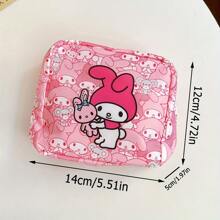 Sanrio 1 stuk schattige Oxford stoffen draagbare cosmetische tas met ritssluiting, opbergorganizer voor maandverband