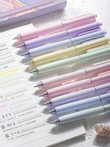Set di 5 penne dai colori neutri Morandi, scrittura fluida, impugnatura comoda, design interessante, adatte per ufficio, scuola, progetti creativi, riunioni, prendere appunti, calligrafia, evidenziazione