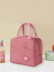 1pc Large Capacity Bear Pattern Insulated Lunch Bag, Waterproof And Oil-Proof Lunch Tote Bag For Students, Office Workers, Reinforced Aluminum Foil Lining, Oxford Cloth Insulated Lunch Box