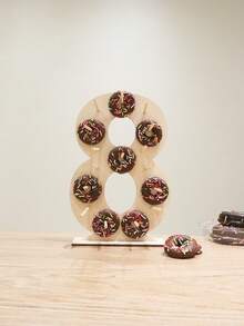 1pc - Wooden Number 0-10 Donut Display Stand, Home Donut Rack, Party Donut Display Stand, Birthday Party Donut Rack, Matching Age Numbers, Baby Shower Decoration, Home Decor, Room Decor, Wooden Food Tray - Digital Donut Board - View 10