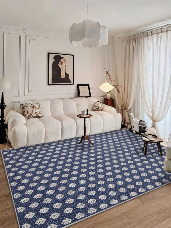 Charcoal Geometric Rug Carpet Mat - Modern Minimalist Thick Soft Floor Protector | Non-Slip Washable Stain-Resistant Foldable Area Rug For Living Room/Bedroom/Kitchen/Outdoor, 5.24*7.87ft