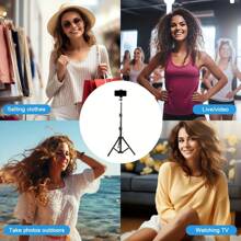 43.3 Inch Tall Selfie Tripod Stand, Suitable For Selfie, Live Streaming And Group Shots Compatible With IPhone, Android Phone, Gift For Birthday, Family, Friends Phone Holder, Phone Stand, Phone Accessories