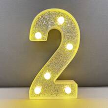 1 set 1-100 ans 21,8 cm Bougie d'anniversaire à led et paillettes argentées, lampe de numéro pour fiançailles/mariage/anniversaire, décoration d'éclairage de fête d'anniversaire