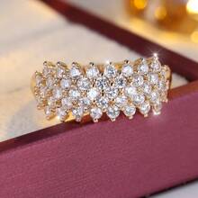 1pc Women's Fashion Luxury Zirconia Ring, High-End Party Jewelry, Holiday Gift