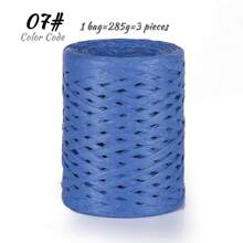 285g Raffia Yarn, Handmade DIY Knitting Bamboo Fiber Paper Yarn, Colored Bundling Ropes For Gift Box, Used For Making Summer Sun Hats, Slippers, Storage Baskets, Bags, Hanging Decorations And More. 1 Bag = 285g = 3 Pieces
