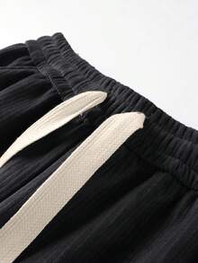 2pcs Set Men Corduroy Straight Leg Pants, Loose Casual Sport Pants For Summer - Multicolor - View 3