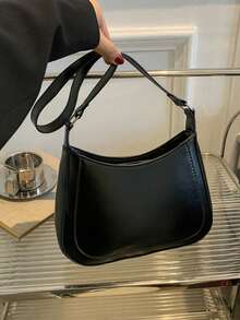 Women's Casual Chic Vintage Color Block Shoulder Bag For Everyday Use - Black - View 5