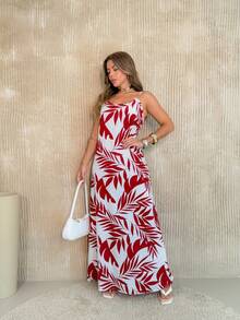 Floral Pleated Summer Dress - Rosa Roja - Ver 2
