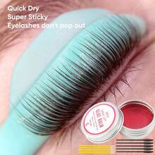 3pcs Eyelash Lifting Gel Tool Set, Includes Solid Eyelash Lifting Gel, Eyelash Lifting Wand With Brush, No Glue Needed For Lifting Eyelashes And Eyebrows Shaping, Comes With Integrated Eyelash Curler Pad And Tool Brush To Speed Up Curling (10g) - Hot Pink - View 6