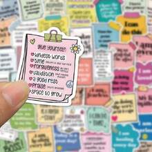 50pcs Inspirational Quote Stickers - Waterproof, Matte Finish For Laptops, Guitars & Journals - Multicolor - View 4