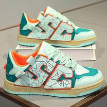 Men's Skateboarding Shoes, Fashionable, Comfortable, Non-Slip, Lace-Up Outdoor Sports Shoes, Men's Streetwear Style Shoes / Couple Pair - Green - View 1