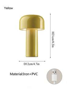 1 Pc Yellow/White/Black/Gray LED Mushroom Desk Lamp, Decorative Lamp With USB Charging Function, Minimalist Night Lamp With Tri-Color Dimmable, Suitable For Entryway, Office, Bedroom Bedside, Study, Living Room, Valentine's Day, Halloween, Thanksgiving, Mardi Gras, Christmas, It's An Indispensable Desk Lamp For Study And Work.