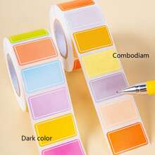 Approx. 500pcs Colorful Label Stickers, Waterproof Self-Adhesive Labels For Handwritten Names, Index Stickers, Storage & Organization,School Supplies,Back To School