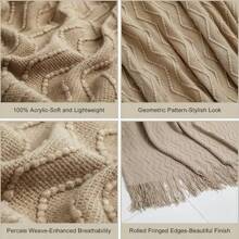 1pc Wave Pattern Shawl Blanket With Tassels - Soft & Cozy, Suitable For Bedroom, Dorm, Living Room, Bedding Decor, Holiday Gift - Fits Sofa, Bed, Office, Camping And Travel