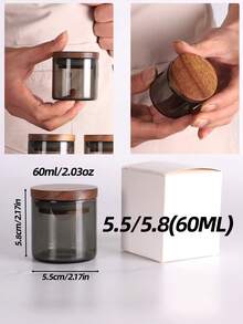 7 种款式，50ml-150ml，豪华圆形玻璃储物瓶，婚礼希望瓶螺旋盖小罐，哑光盖瓶，带密封木盖的玻璃储物罐，礼物