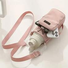 Unisex Black Crossbody Water Bottle Holder With Adjustable Strap & Multiple Compartments - Hands-Free Portable Phone Case For Travel, Hiking, Cycling Accessories - Multicolor - View 11