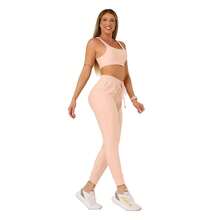 GAROTAFIT Fitness Set High Neck Top Jogger Pants High Waist Polyamide UV50+ - 淺粉色 - 查看 5