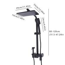 HaroldDol Duschsystem mit Thermostat, Regendusche mit Armatur, Duschset, Mischbatterie Dusche, Intelligente Thermostat Duscharmatur Komplettset Schwarz Regendusche Duschset Wandmontage - Schwarz - Übersicht 3