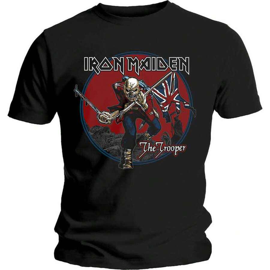 Iron Maiden Trooper Red Sky T Shirt - Black - View 1