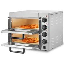 Commercial Pizza Oven Countertop, 14" Double Deck Layer, Stainless Steel Electric Pizza Oven With Stone And Handle, Multipurpose Indoor Pizza Maker For Restaurant Home Pretzels Baked - 14inch Double Layer - View 8