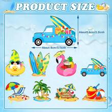 8/16/24/32 szt. Letnia drewniana dekoracja wisząca, lody na plaży w kształcie deski surfingowej i arbuza, artykuły na imprezę na Hawajach; Możesz powiesić je na ścianie, drzewach, w szafie lub w dowolnym innym miejscu, świetne letnie prezenty dla przyjaciół i uczniów!