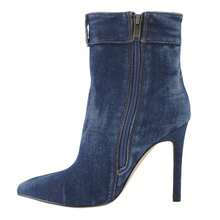 BELOVELY[JENS-1]Women's Denim High-Heeled Ankle Boots With Pointed Toes - 牛仔布 - 查看 2