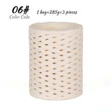 285g Raffia Yarn, Handmade DIY Knitting Bamboo Fiber Paper Yarn, Colored Bundling Ropes For Gift Box, Used For Making Summer Sun Hats, Slippers, Storage Baskets, Bags, Hanging Decorations And More. 1 Bag = 285g = 3 Pieces