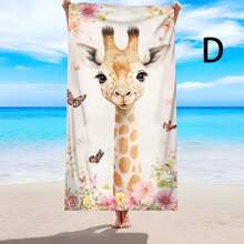 1 Pc Creative Popular Printed Beach Towel, Soft & Comfortable, Lightweight, Sand Proof, Super Absorbent Beach Blanket, Suitable For Travel, Swimming, Surfing, Yoga, Camping, Sunbathing, Beach Accessories, Outdoor Travel Essential Gift