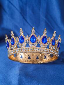 1 Stück Damen Stirnband mit Strass-Krone Dekor, luxuriöse Kopfbedeckung mit königlicher Krone, eleganter Braut-Haarschmuck für Veranstaltungen, Partys und Festlooks